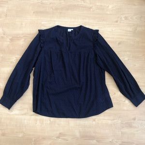 Gap Swiss Dot Blouse-Navy